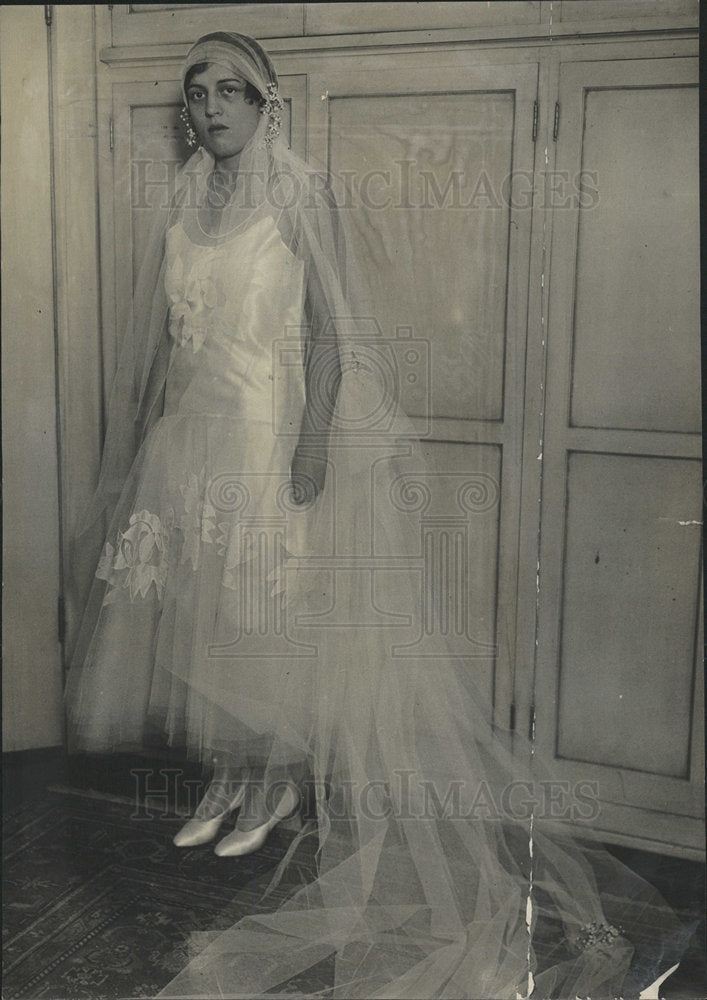 1929 Press Photo Miss Ruth Newton Vaughn Pierce wedding - Historic Images