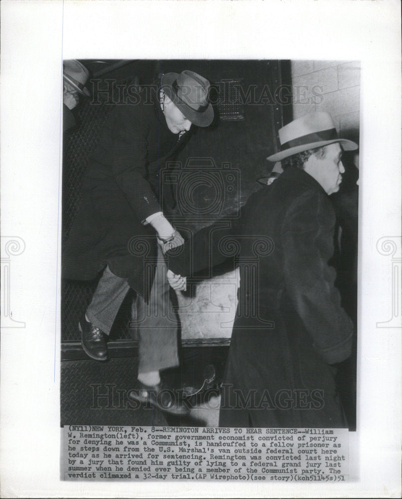 1951 Press Photo William W. Remington Federal Court NY - Historic Images