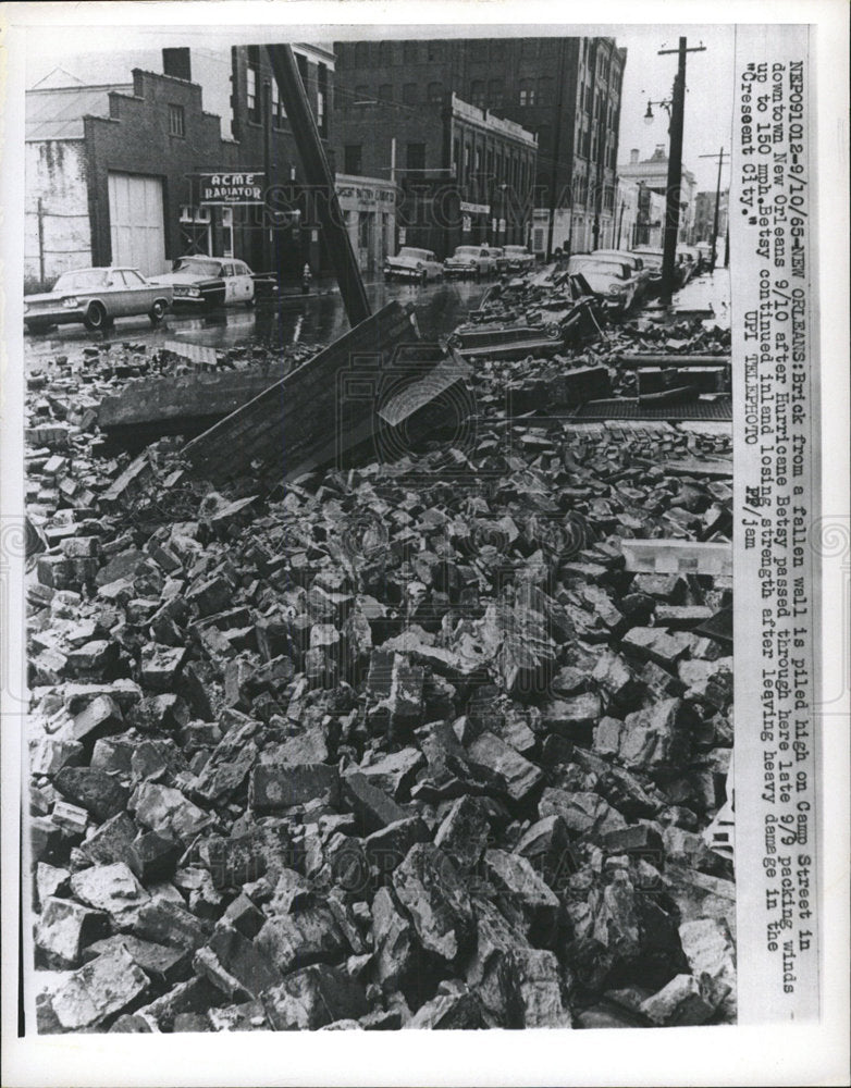 1965 Press Photo Damage Caused by Hurricane Betsy, N.O - Historic Images