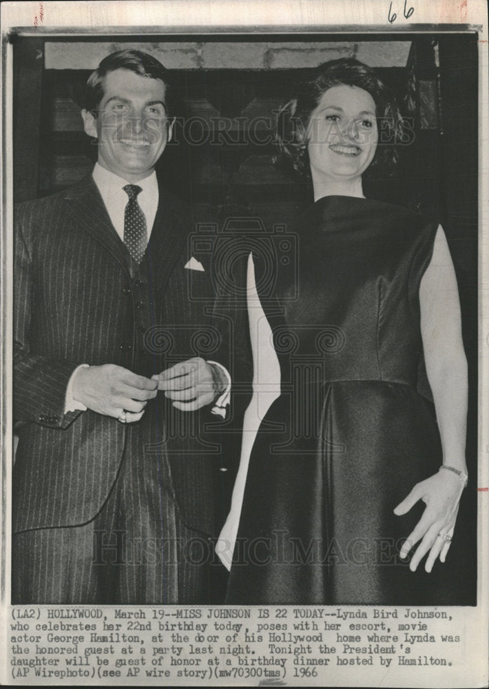 1966 Press Photo Lynda Bird Johnson&#39;s 22nd Birthday. - Historic Images