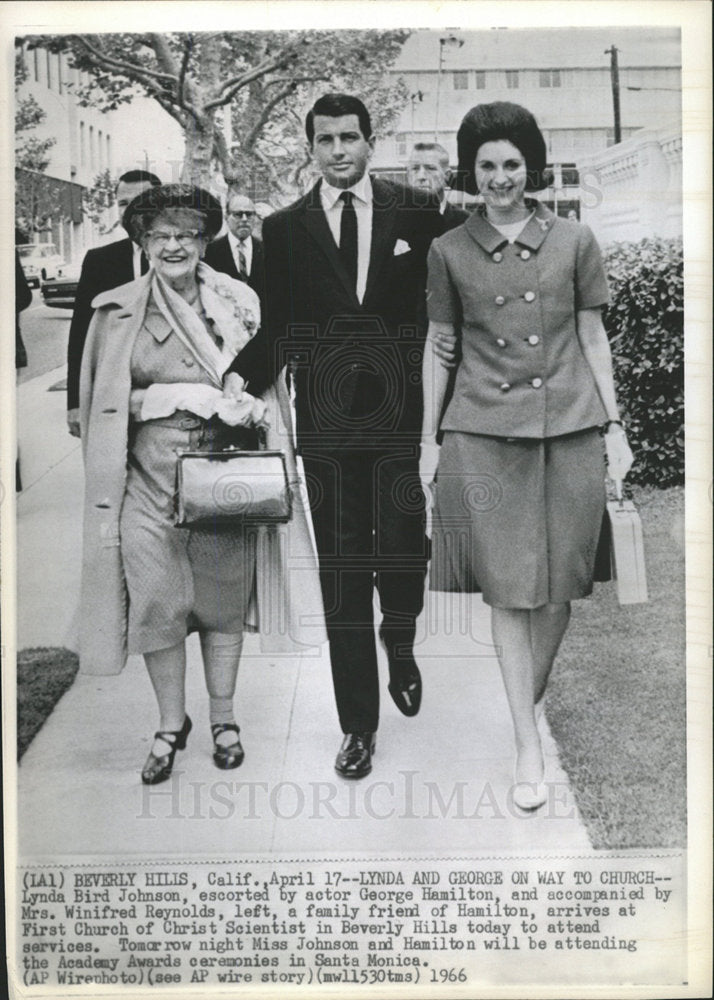 1966 Press Photo Lynda Bird, Johnson George Hamilton - Historic Images