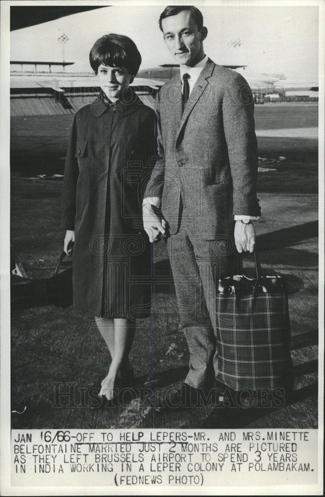 1966 Press Photo Minette Belfontaine Lepers Polambakam - Historic Images