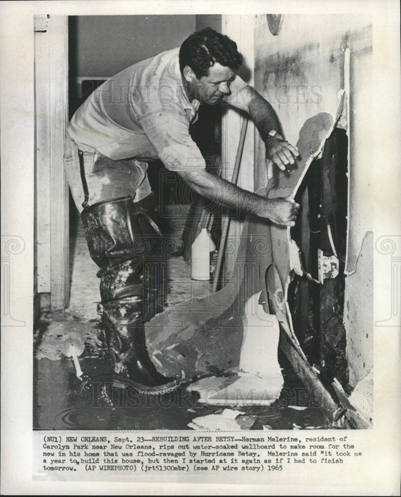 1965 Press Photo Rebuilding After Betsy - Historic Images