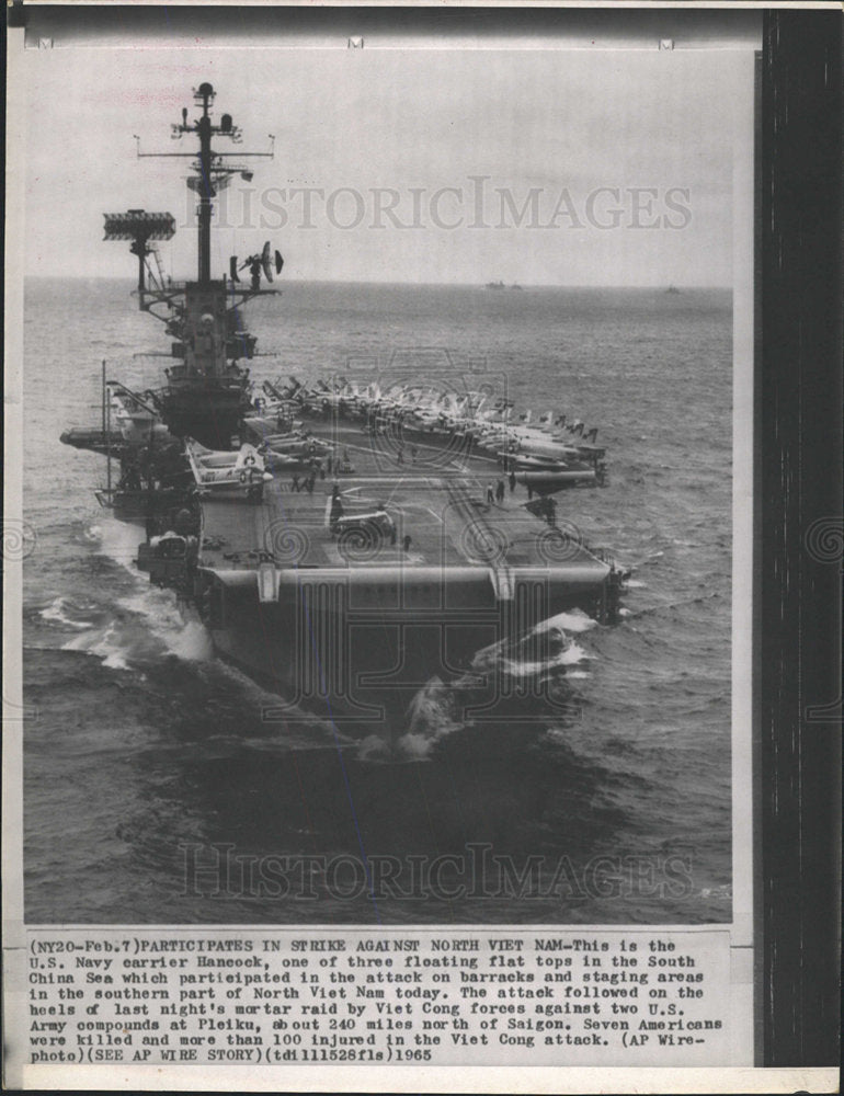 1965 Press Photo US Navy Carrier Hancock Military Mich - Historic Images