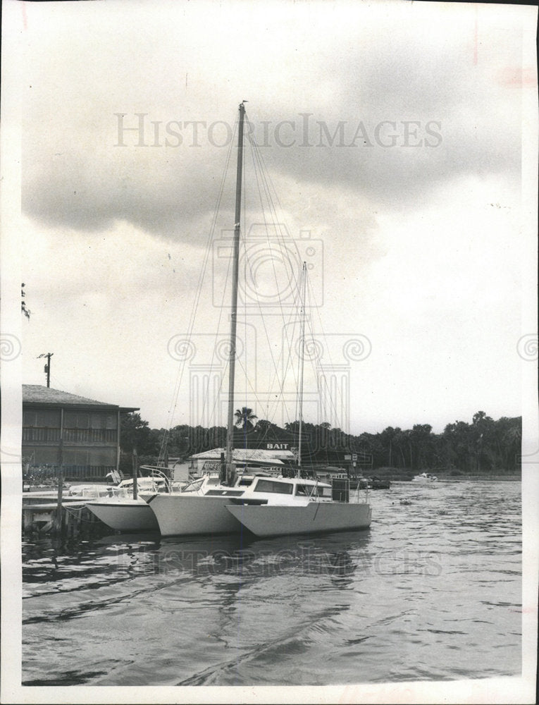 Press Photo Trimaran Sail Boat - Historic Images