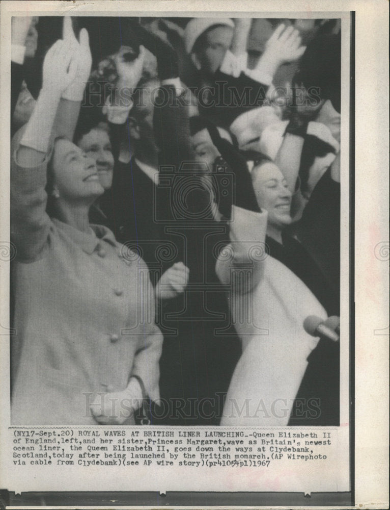 1967 Press Photo Queen Elizabeth II Ocean Liner England - Historic Images