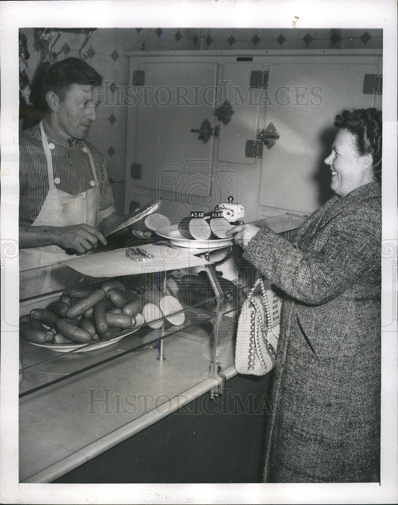 1949 Press Photo Ersatz Sausage Western Germany Milk - Historic Images