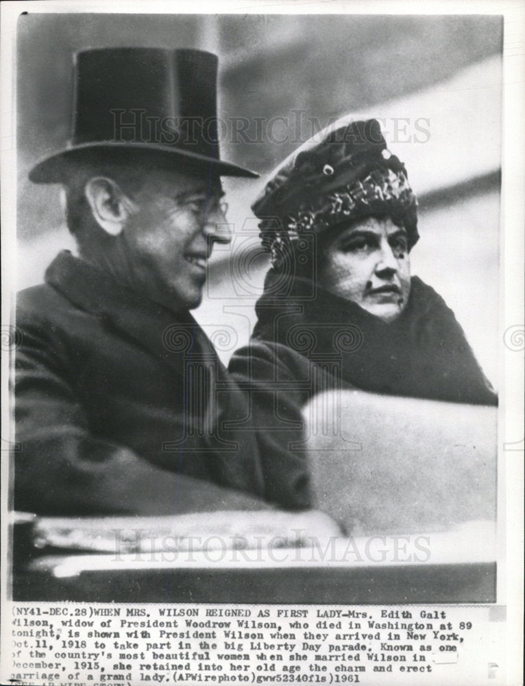 1961 Press Photo Edith Galt Wilson President Woodrow - Historic Images