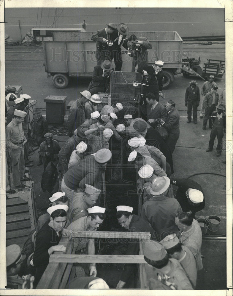 1946 Press Photo Goats dipped Bikini Bomb Test trip - Historic Images