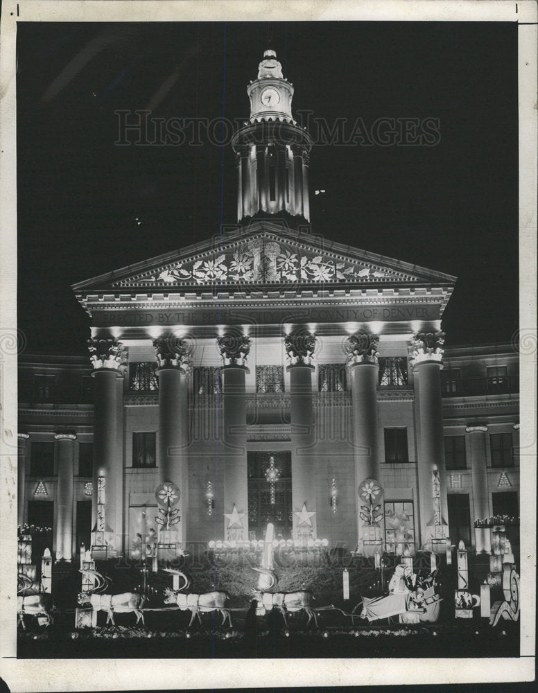 1946 Press Photo City County Building Lights - Historic Images