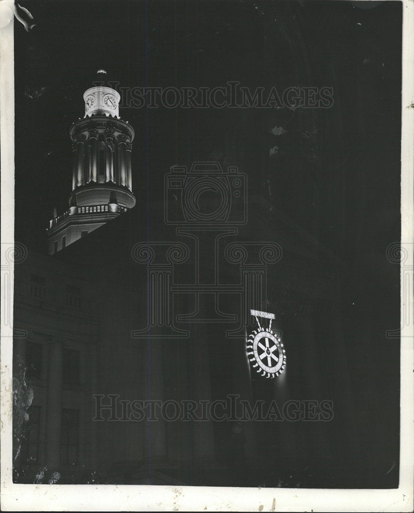 1941 Press Photo Civic center lighting rotary exterior - Historic Images