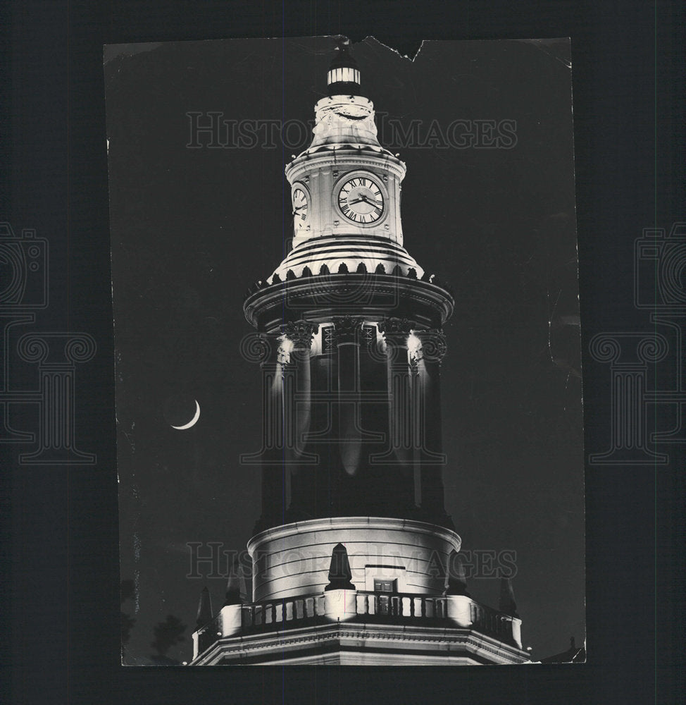 1949 Press Photo Colorado City Building Denver Moon - Historic Images