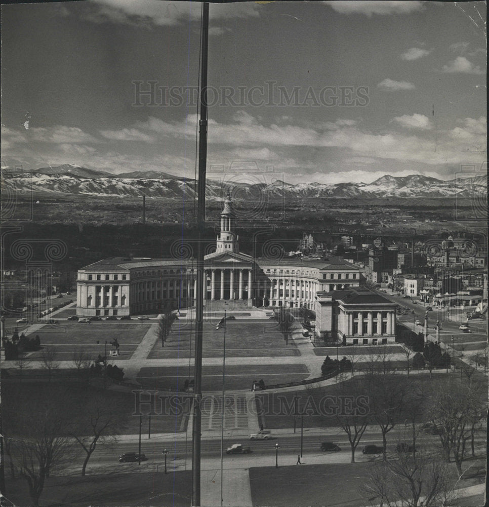 1949 Press Photo Denver cities company Buildings County - Historic Images