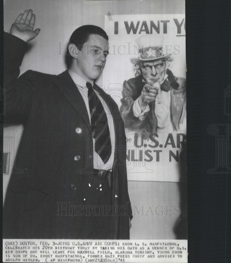 1941 Press Photo Egon L S Manfstaengl Birthday Party - Historic Images