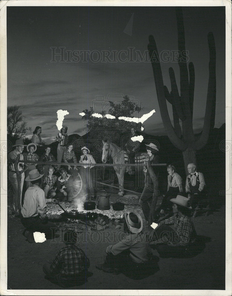 1950 Press Photo Divide Ranches men women Ray Marley - Historic Images