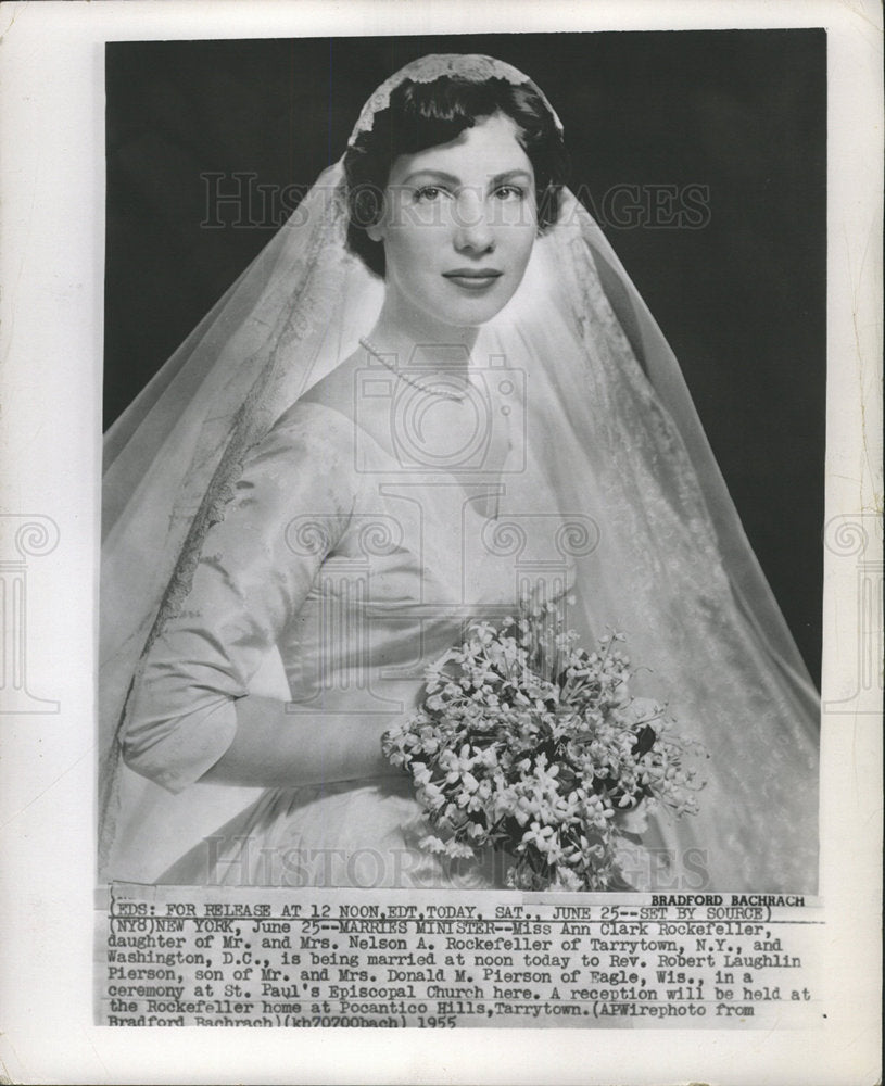 1955 Press Photo Miss Ann Clark Rockfeller Nelson Paul - Historic Images