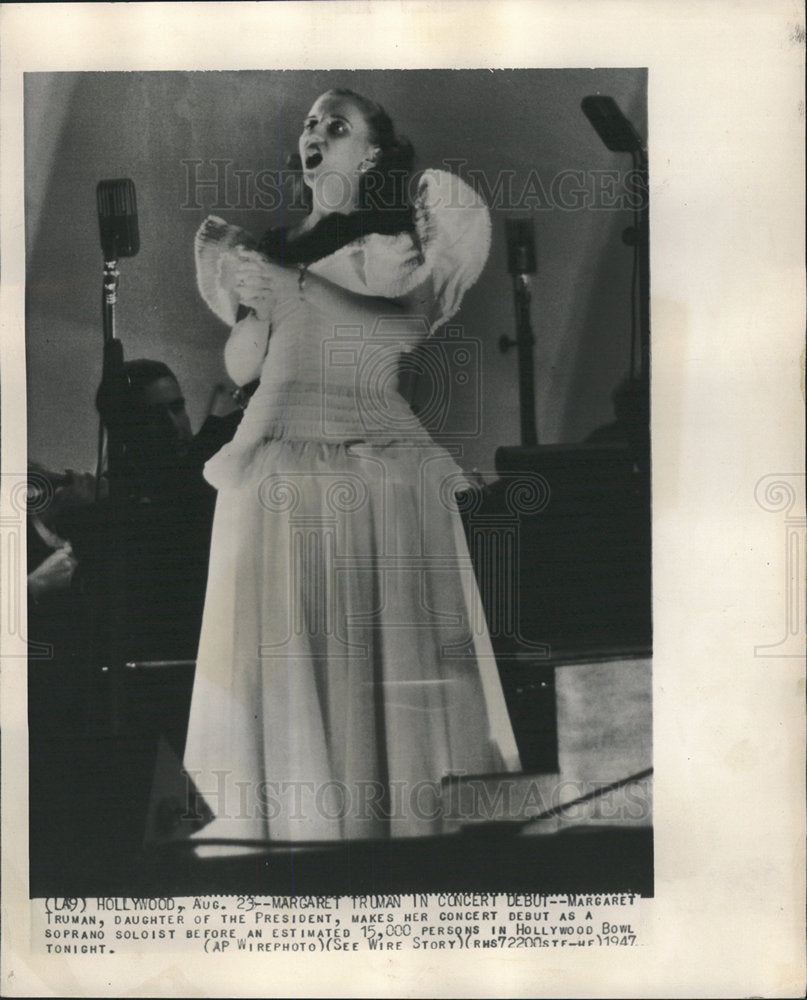 1947 Press Photo Mary Margaret Truman American Singer - Historic Images