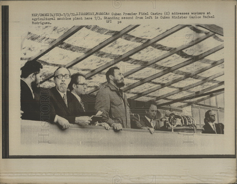 1972 Press Photo Cuban Premier Fidel Castro Rissian - Historic Images