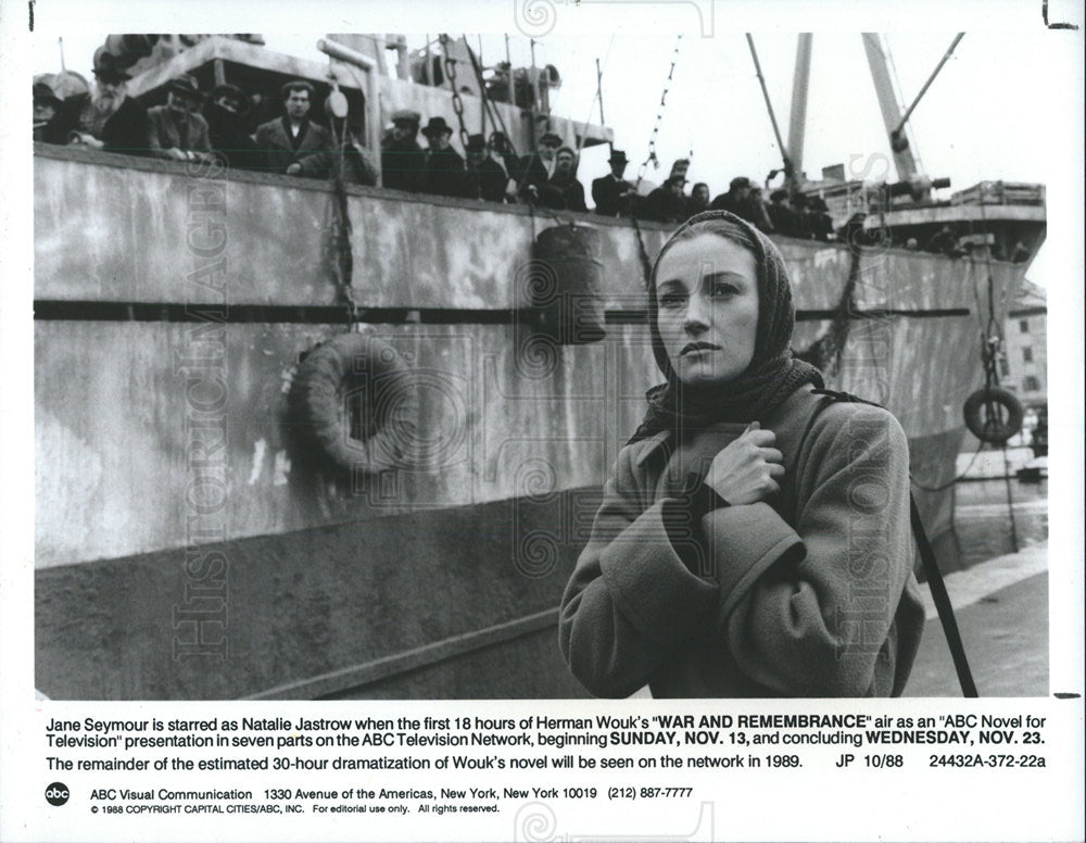 1988 Press Photo Jane Seymour War and Remembrance - Historic Images