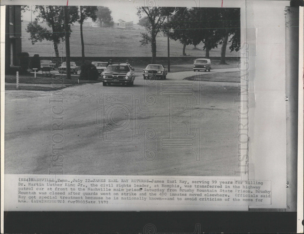 1972 Photo James Earl Ray Transferred To Nash. Prison - Historic Images