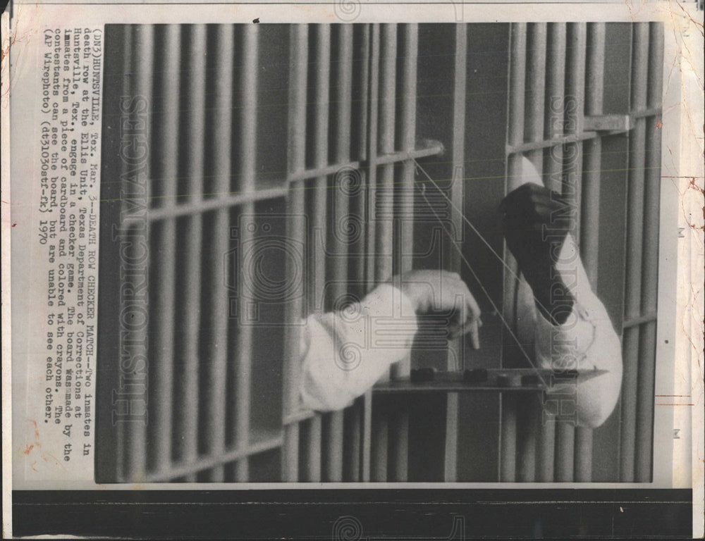 1970 Press Photo Death Row Checker Match - Historic Images