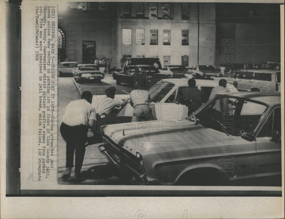 1968 Press Photo police Cook County Jail jail break - Historic Images