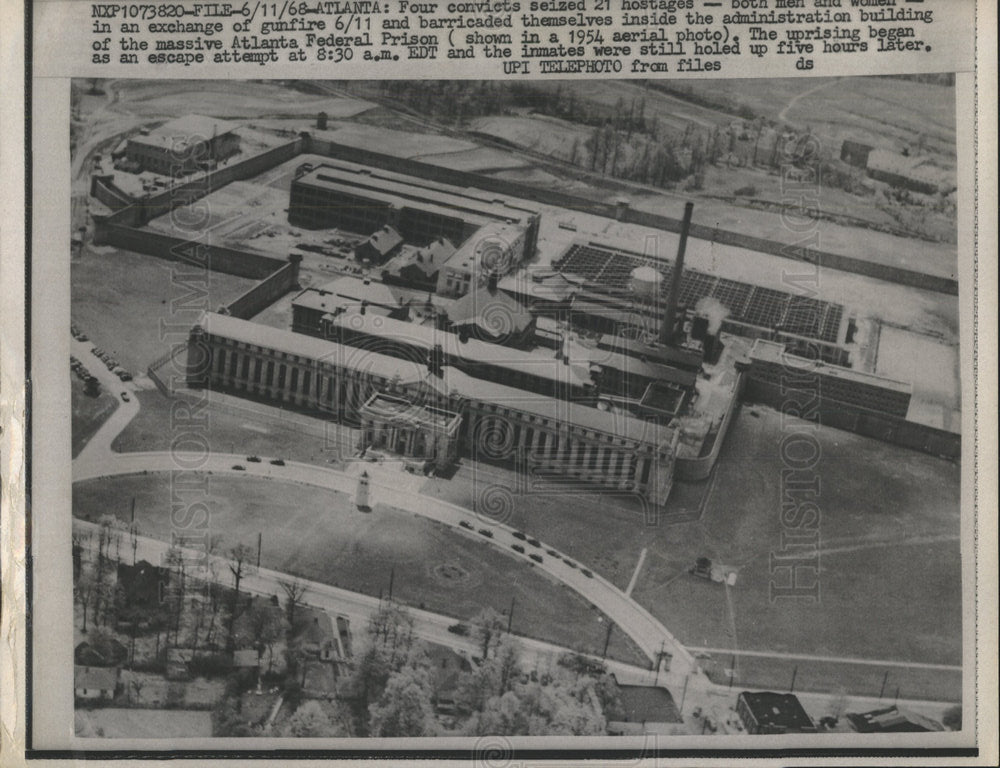 1968 Press Photo four convicts hostages Atlanta Prison - Historic Images