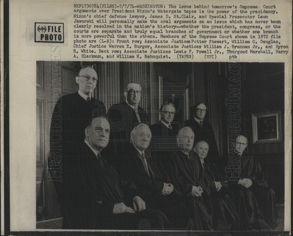 1974 Press Photo SUPREME COURT UNITED STATES - Historic Images