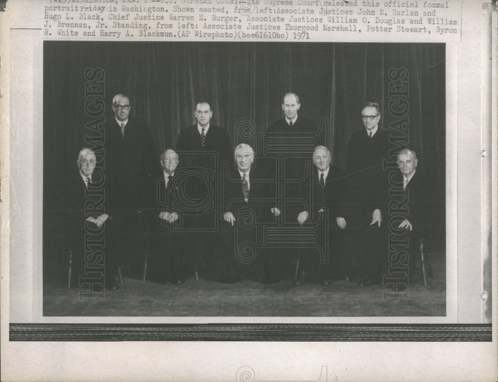 1971 Press Photo members United States Supreme Court - Historic Images