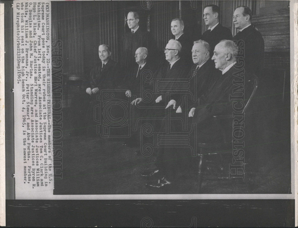 1967 Press Photo Supreme Court Justices Warren Fortas - Historic Images