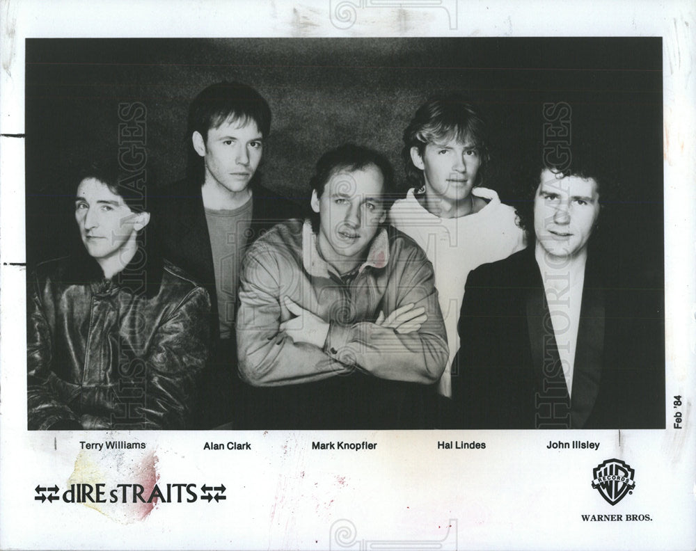 1985 Press Photo Dire Straits Rock Band Mark Knopfler - Historic Images