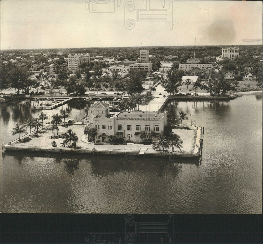 1956 Press Photo Bradenton Memorial Pier Aerial View - Historic Images