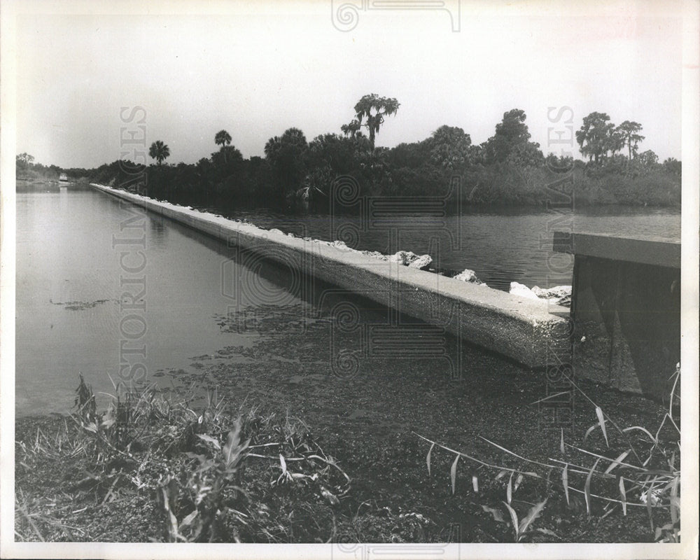 1962 Press Photo Bradenton Braden River Dam Water Level - Historic Images