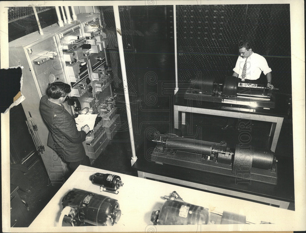 Press Photo Wirephoto Equipment Room - Historic Images