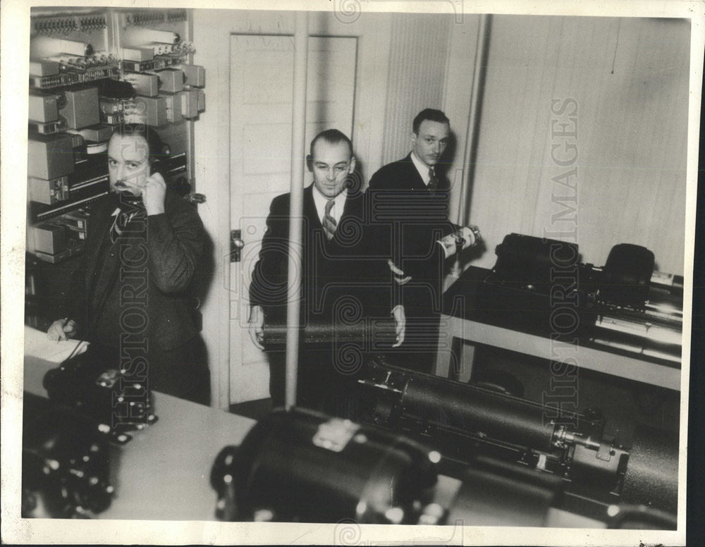 1934 Press Photo AP Wire Photo room at The Denver Post - Historic Images