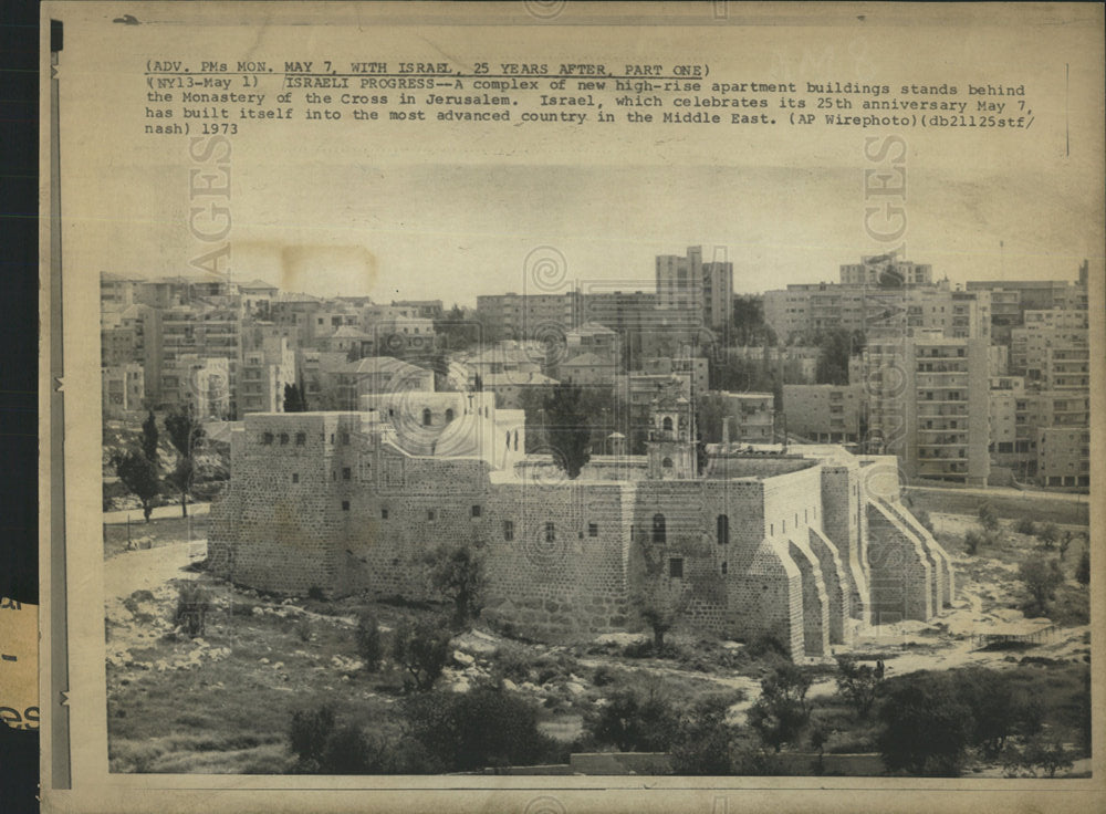 1973 Press Photo Israel Jerusalem High Rise Apartments - Historic Images