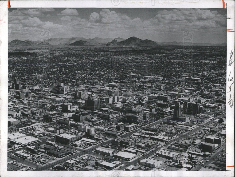 1962 Press Photo Phoenix Aerial View Desert Metropolis - Historic Images