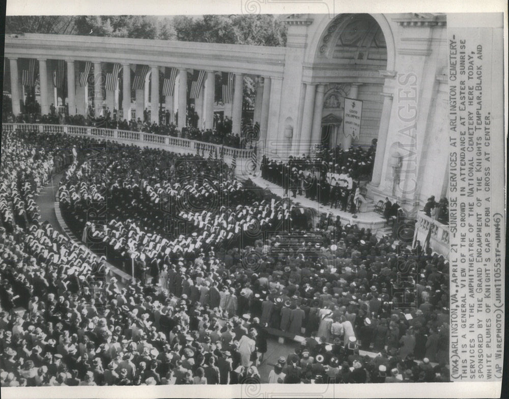 1946 Press Photo Sunrise Services Arlington Cemetery - Historic Images