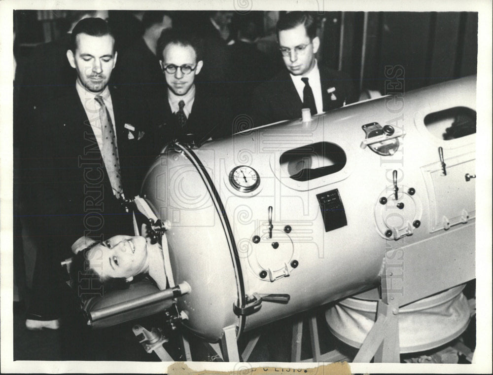 1936 Press Photo Iron Lung Missouri AMA Respiration - Historic Images