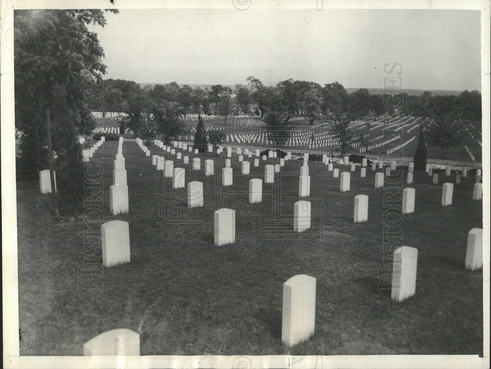 1935 Press Photo Arlington Cemetery Virginia Marble - Historic Images