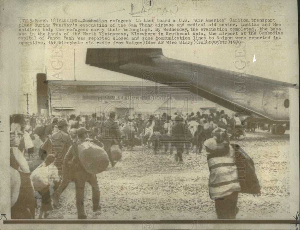 1970 Press Photo Cambodian refugees in Laos - Historic Images