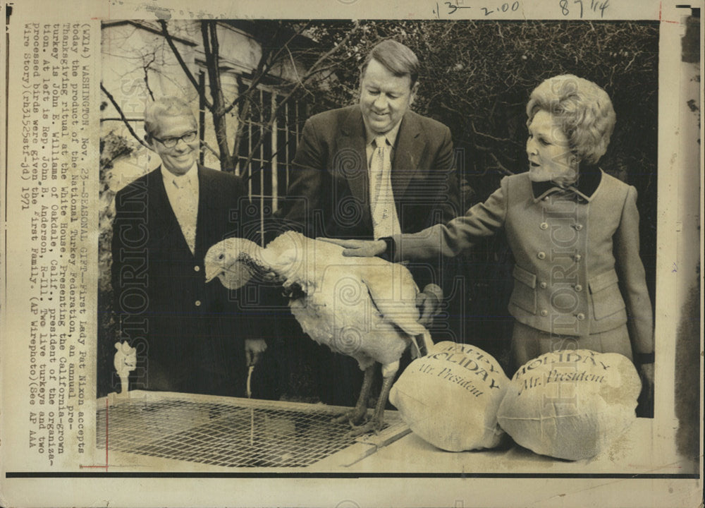 1971 Press Photo Turkey Federation Pat Nixon Anderson - Historic Images