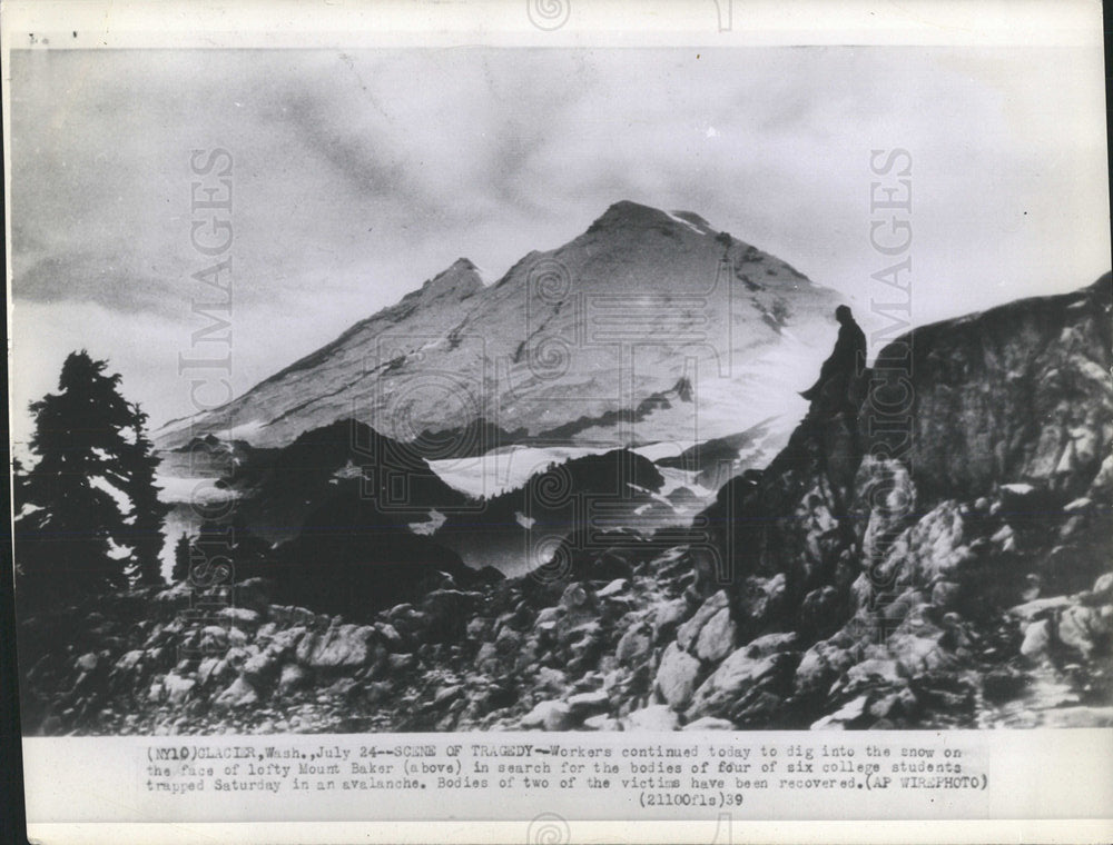 1939 Press Photo Mount Baker Glacier Washington Snow - Historic Images