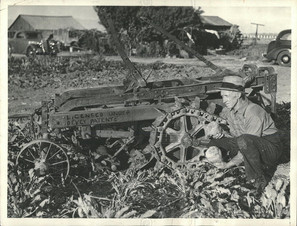 1936 Press Photo New Machine Speeds Beet Digging - Historic Images