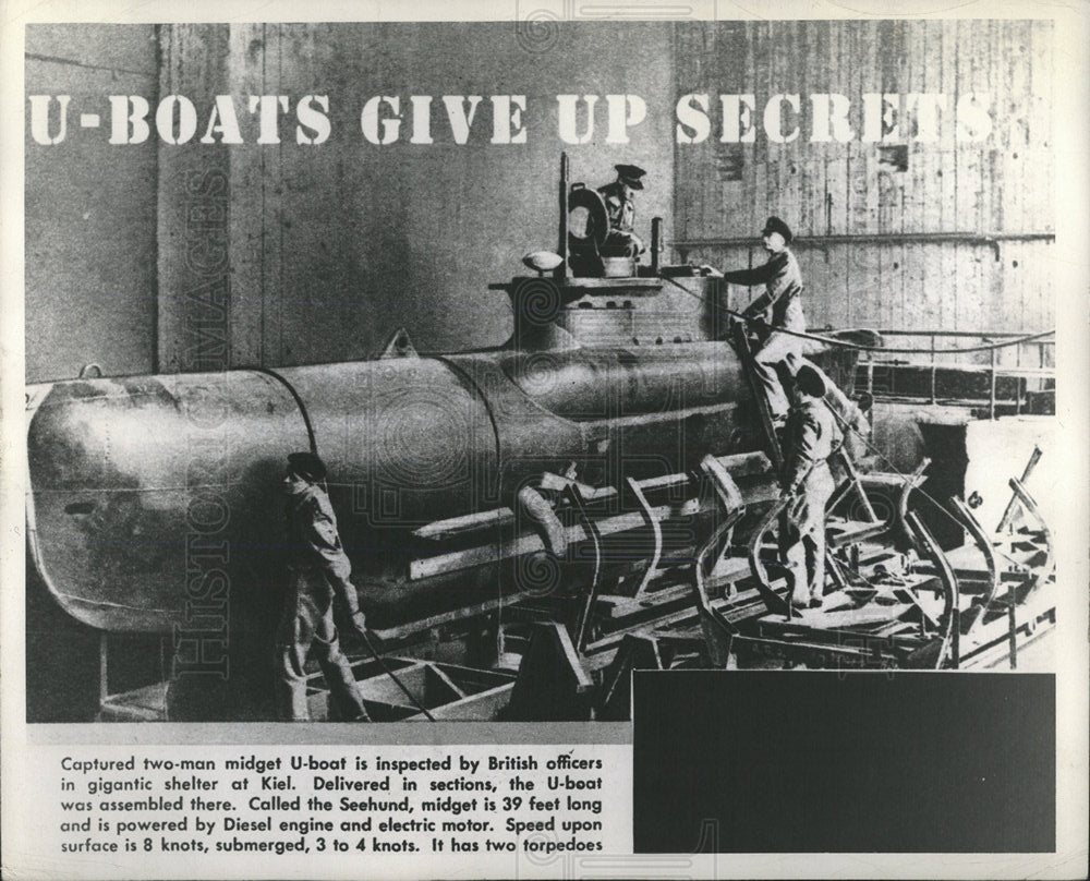 1949 Press Photo U-Boats Give Up Secrets - Historic Images