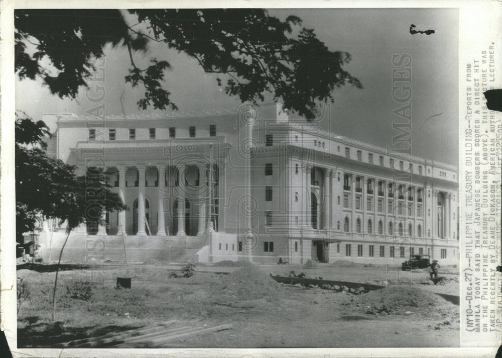 1941 Press Photo Philippine Treasury Building Japanese - Historic Images