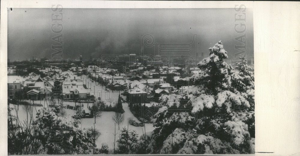 1949 Press Photo Blanket snow cover Portland Six Inches - Historic Images