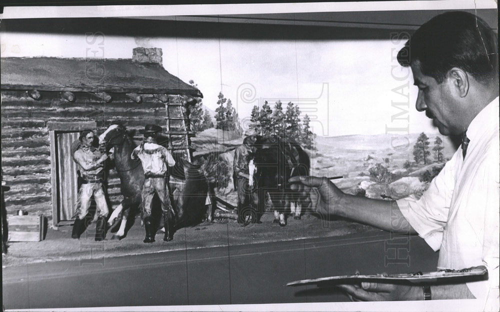 1960 Press Photo Diorama Pony Express Station Museum - Historic Images