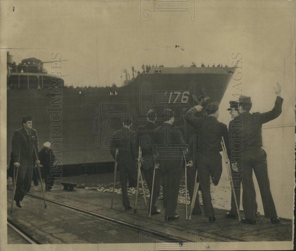 1951 Press Photo San Francisco Wounded Marines Korea - Historic Images
