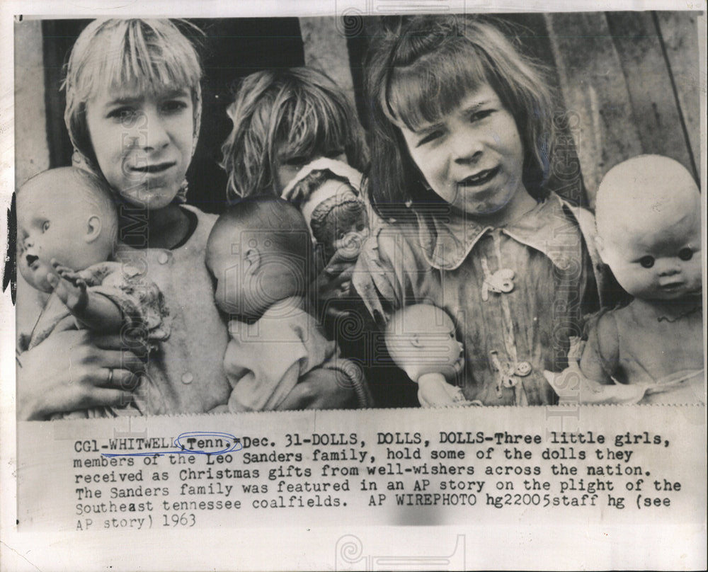 1963 Press Photo Children Christmas Gifts Tennessee - Historic Images